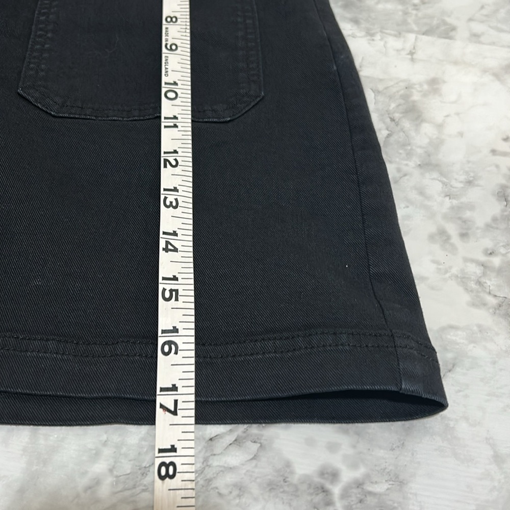 PILCRO WOMENS BLACK A LINE MINI SKIRT BUTTON FRONT BLACK Sz 12 - Picture 6 of 8